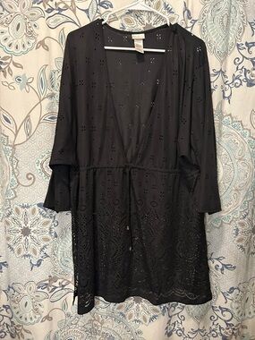 Dotti Black Eyelet Swim Coverup